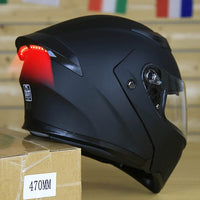 DOT Racing Motorcycle Helmet Full Face Dirt Bike Flip Up ATV LED