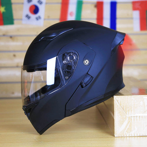 DOT Racing Motorcycle Helmet Full Face Dirt Bike Flip Up ATV LED