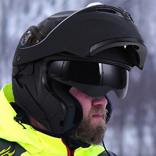DOT Racing Motorcycle Helmet Full Face Dirt Bike Flip Up ATV LED