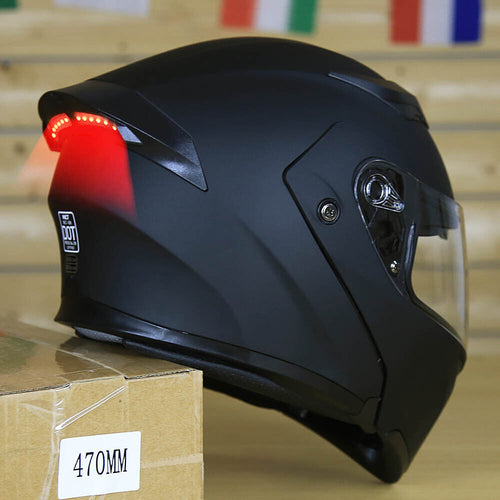 DOT Racing Motorcycle Helmet Full Face Dirt Bike Flip Up ATV  LED